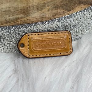 Mini Tan Leather Coach Hang Tag
